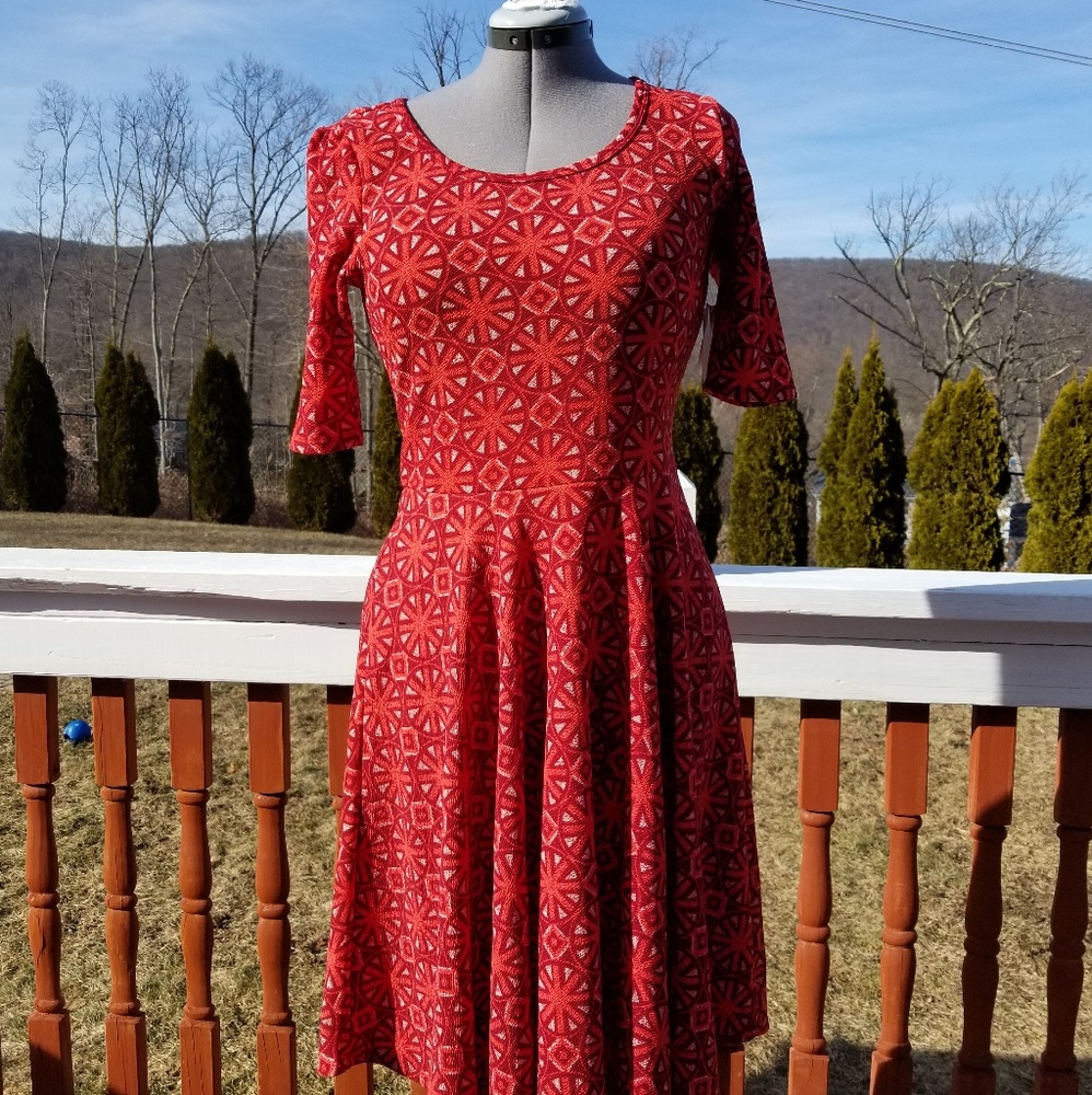 lularoe nicole red dress